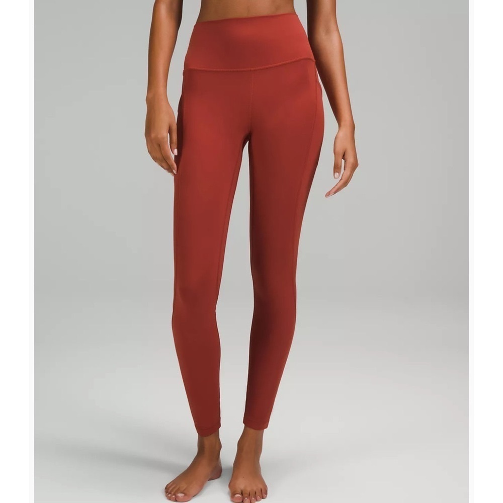 Lululemon Align High Rise Pants Leggings with Pockets Cayenne Orange 12 14 NWT - Picture 2 of 12